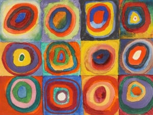 Kandinsky carres cercles cocentriques