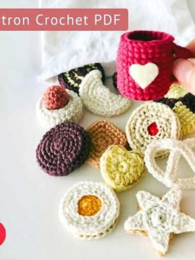 Biscuits de Noël crochetés – Dînette enfant (patron PDF)