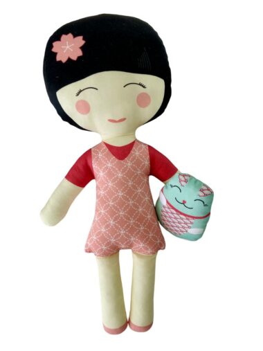 Poupée Miyuki et son doudou Mani  : Jouet fini ou kit couture complet