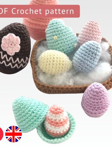 Œufs de Pâques au crochet à ouvrir – 3 tailles (patron PDF)